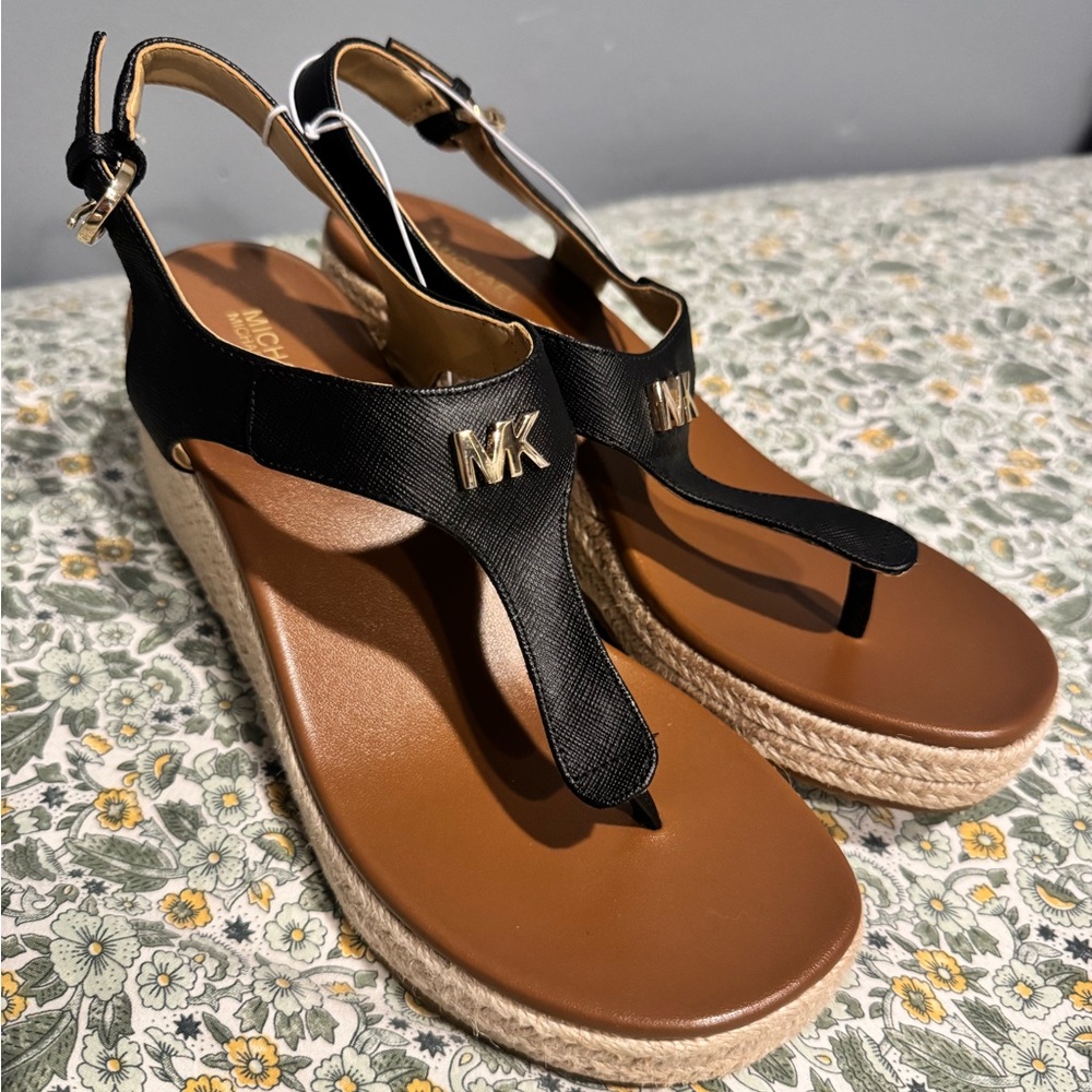 Michael Kors Black and Brown Women's Sandals